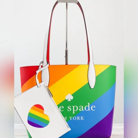 Kate Spade Rainbow Tote Bag & Pouch Set - Picture 2 of 9